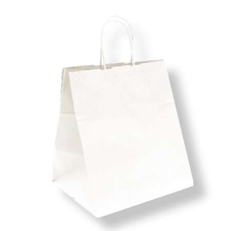 SAC KRAFT BLANC POIGNEES TORSADEES 26+20x27  Ct de 250