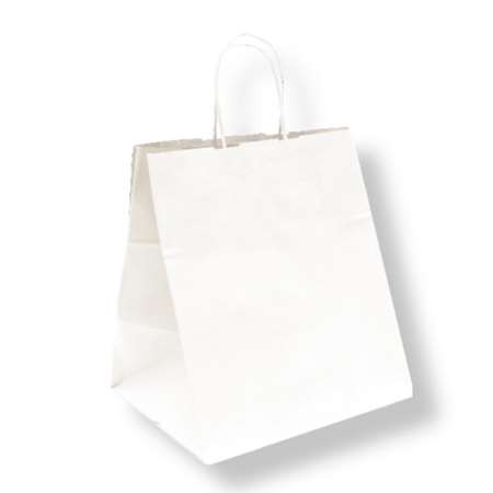 Image de SAC KRAFT BLANC POIGNEES TORSADEES 26+20x27 Ct de 250
