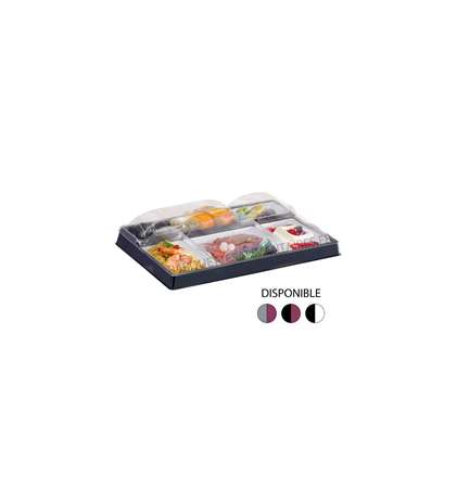 Image de KIT PLATEAU REPAS 5 COMP. NOIR/BLANC SELFIPACK