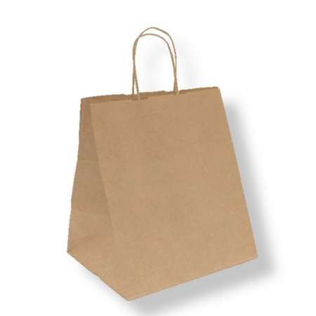 SAC KRAFT AVEC POIGNEES TORSADEES 26+20x27 CM NATUREL