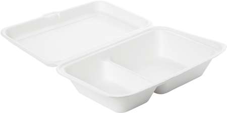 COFFRET REPAS BAGASSE BLANC 241X163X65