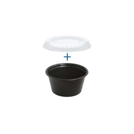 Image de PETITS POTS + COUVERCLES - 60 ML Ø 6,2 CM NOIR