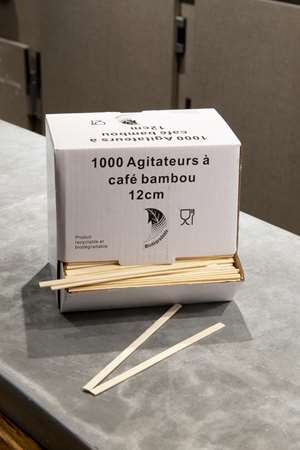 Image de AGITATEUR BAMBOU CAFE 12cm boite distributrice