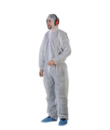 Image de COMBINAISON PLP non tissé blanc 40g/m² glissière capuche XL