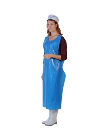 Image de TABLIER PE-BD GAUFRE BLEU RENFORCE 700x1200mm