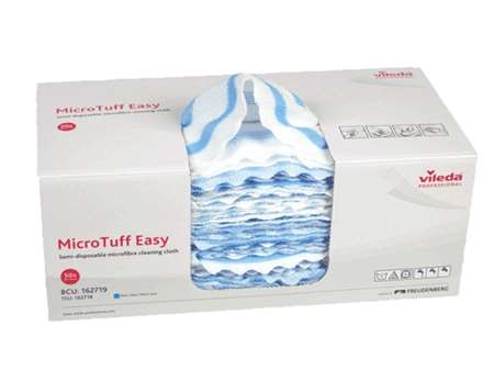 Image de VILEDA MICRO TUFF EASY BLEU 30x30 - Boite de 50