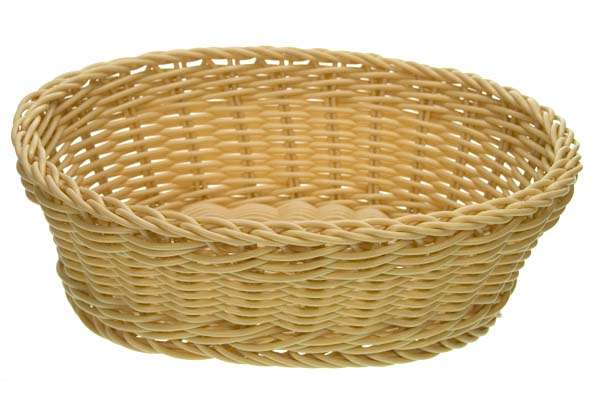 Image de PANIERE A PAIN OVALE 25XH7.5CM NATUREL PLASTIQUE