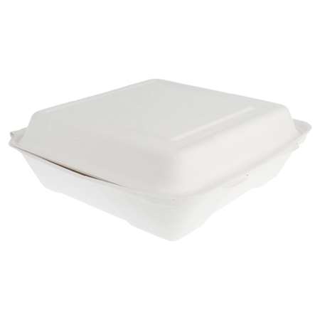 Image de COQUILLES 'L' 'BIONIC' 22,5x22,5x7,5 CM BLANC BAGASSE