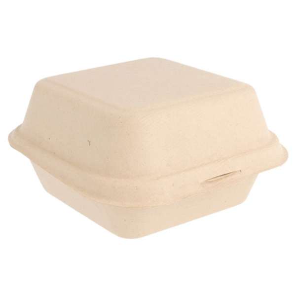 Image de COQUILLES HAMBURGER 450ML 15.2x15x8.4CM NATUREL BAGASSE