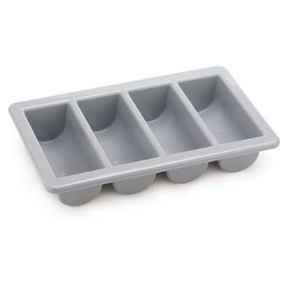 Image de RANGE COUVERTS 4 COMPARTIMENTS POLYPROPYLENE GRIS GN 1/1