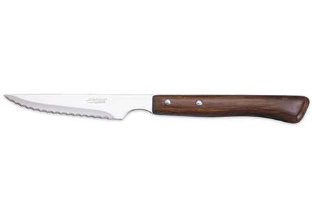 COUTEAU A STEAK LAME CRANTEE 110MM MANCHE BOIS DE HETRE