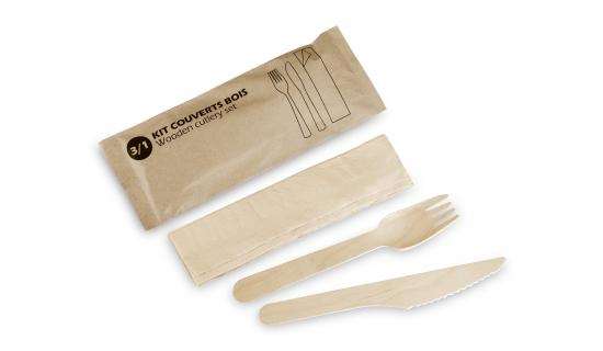 Image de KIT 3/1 BOIS FOURCHETTE/COUTEAU/SERV