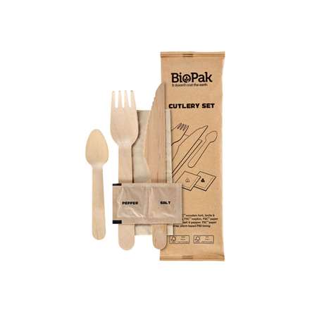 Image de KIT 6/1 BOIS WAX FOUR/COUT/CUILL/SERV/S+P