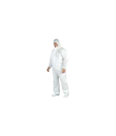 Image de COMBINAISON SMS blanche 50g/m² capuche TXL