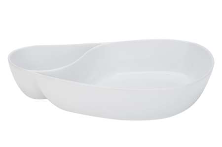 Image de ASSIETTE MOULES-FRITES 32X19XH6.5CM 2 COMPARTIMENTS