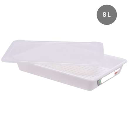 BAC PLAT HACCP BLANC + COUVERCLE + GRILLE 8L