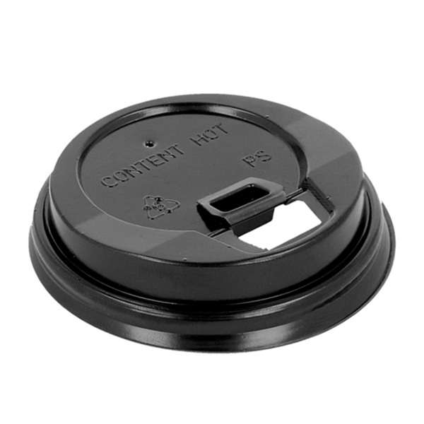 Image de COUVERCLES POUR GOBELETS 120 ML HAUT NOIR PS