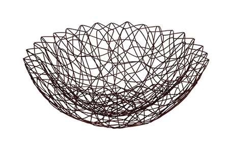 Image de CORBEILLE Ø33XH.11CM BRONZE IRON LINE