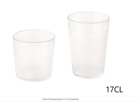 VERRE POLYCARBONATE TRANSPARENT 17CL