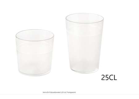 VERRE POLYCARBONATE TRANSPARENT 25CL