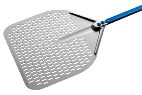 Image de PELLE A PIZZA EN ALUMINIUM PERFOREE 36X36 MANCHE 150