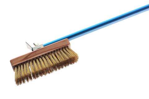 Image de BROSSE ORIENTABLE PIZZA SOIES LAITON + RACLOIR MANCHE 150