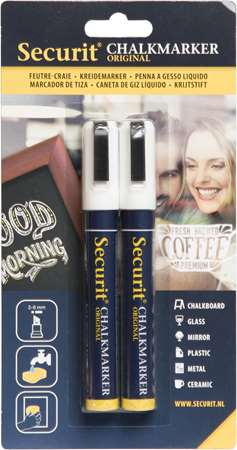 Image de MARQUEUR CRAIE LIQUID BLANC SET.2 2-6MM