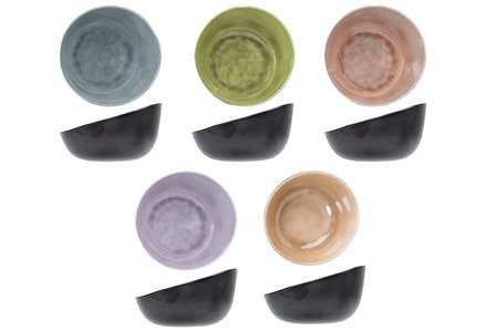 BOL Ø12xH.8CM 33CL MELAMINE STREETFOOD 5 COULEURS ASSORTIES