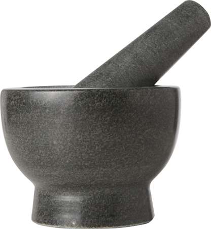 Image de MORTIER ET PILON GRANITE NOIR D. 11.5xH.8CM