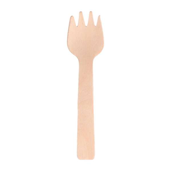 Image de FOURCHETTES-CUILLÈRE 10,5 CM NATUREL BOIS