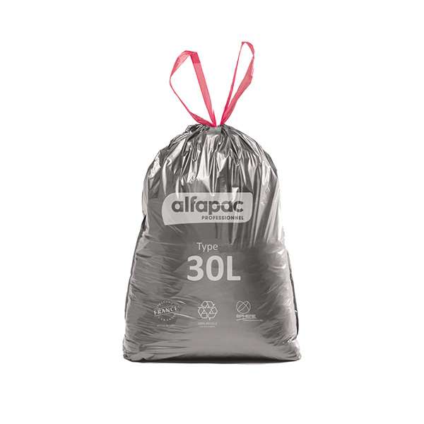 Image de SAC POUBELLE 30L BD NOIR LIEN COULISSANT