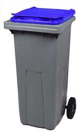 Image de CONTENEUR 2 ROUES 240L GRIS- BLEU SANS BARRES