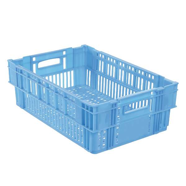 Image de CAISSE AJOUREE EMPILABLE 37 L BLEU 600 X 400
