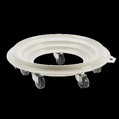 Image de SOCLE ROULEUR ROND 5 ROUES CHAPE ACIER GRIS