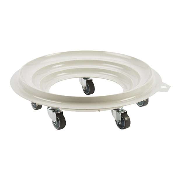 Image de SOCLE ROULEUR ROND 5 ROUES CHAPE ACIER GRIS