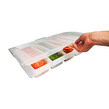 Image de BAC GN1/1 A INGREDIENTS AVEC COUVERCLE 4 COMP. TRANSPARENT