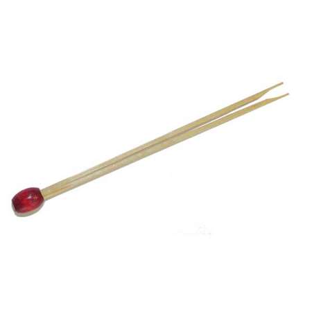 Image de PIQUE BAMBOU DOUBLE POINTE BOULE ROUGE 8CM