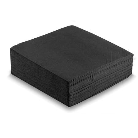 Image de SERVIETTE DOUBLE-POINT 40 X 40CM NOIR
