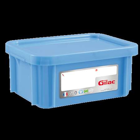 Image de BAC HACCP RECTANGULAIRE + COUVERCLE BLEU 15L
