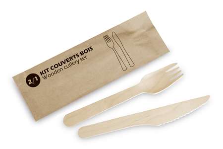 Image de FOURCHETTE + COUTEAU EN BOIS WAX