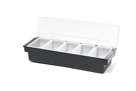 Image de BOITE A EPICES OU CONDIMENTS 5 COMPARTIMENTS NOIR