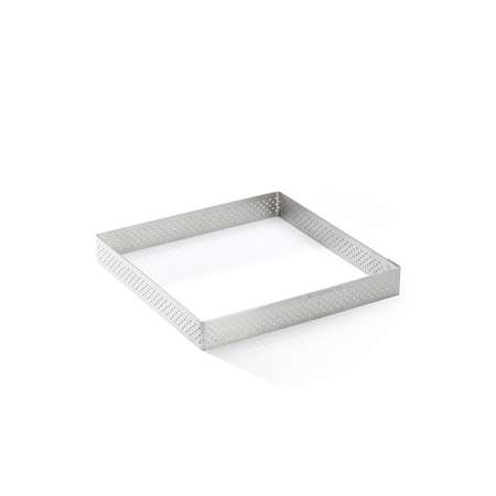 Image de CERCLE A TARTE CARRÉE 14X14XH.2CM INOX PERFORE