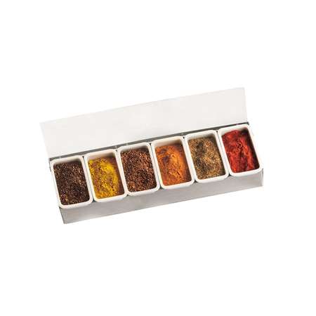 Image de BOITE A EPICES OU CONDIMENTS 6 COMPARTIMENTS INOX