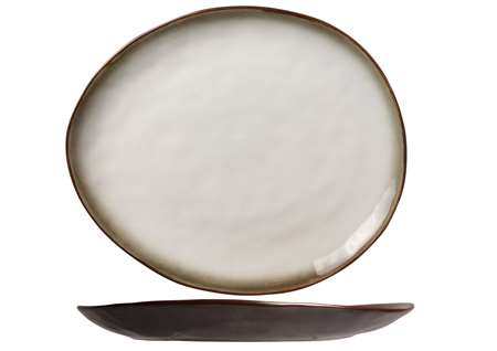 Image de ASSIETTE OVALE 27x23CM EXTERIEUR MATE