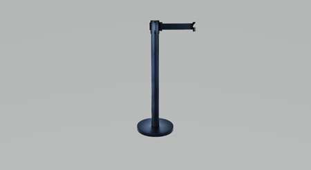 Image de POTEAU H.90CM DEROULEUR A SANGLE + SANGLE NOIR