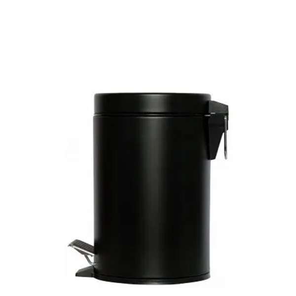 Image de POUBELLE A PEDALE 3L NOIR MAT avec bac intérieur plastique
