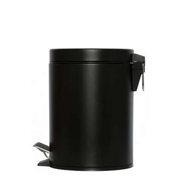 Image de POUBELLE A PEDALE 5L NOIR MAT avec bac intérieur plastique