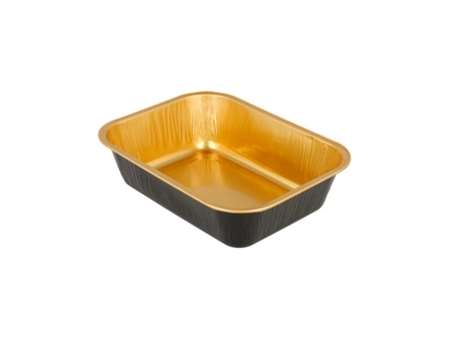 Image de RÉCIPIENTS PÂTISSERIE 280 ML 13,5x10,2x3,5 CM OR/NOIR ALUMIN