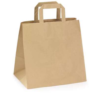 Image de SAC CABAS KRAFT BRUN 26x20x28 POIGNEE PLATE