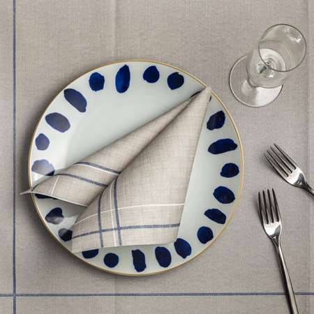 SERVIETTE AIRLAID 40 X 40CM DECOR CANOVACCIO BLU